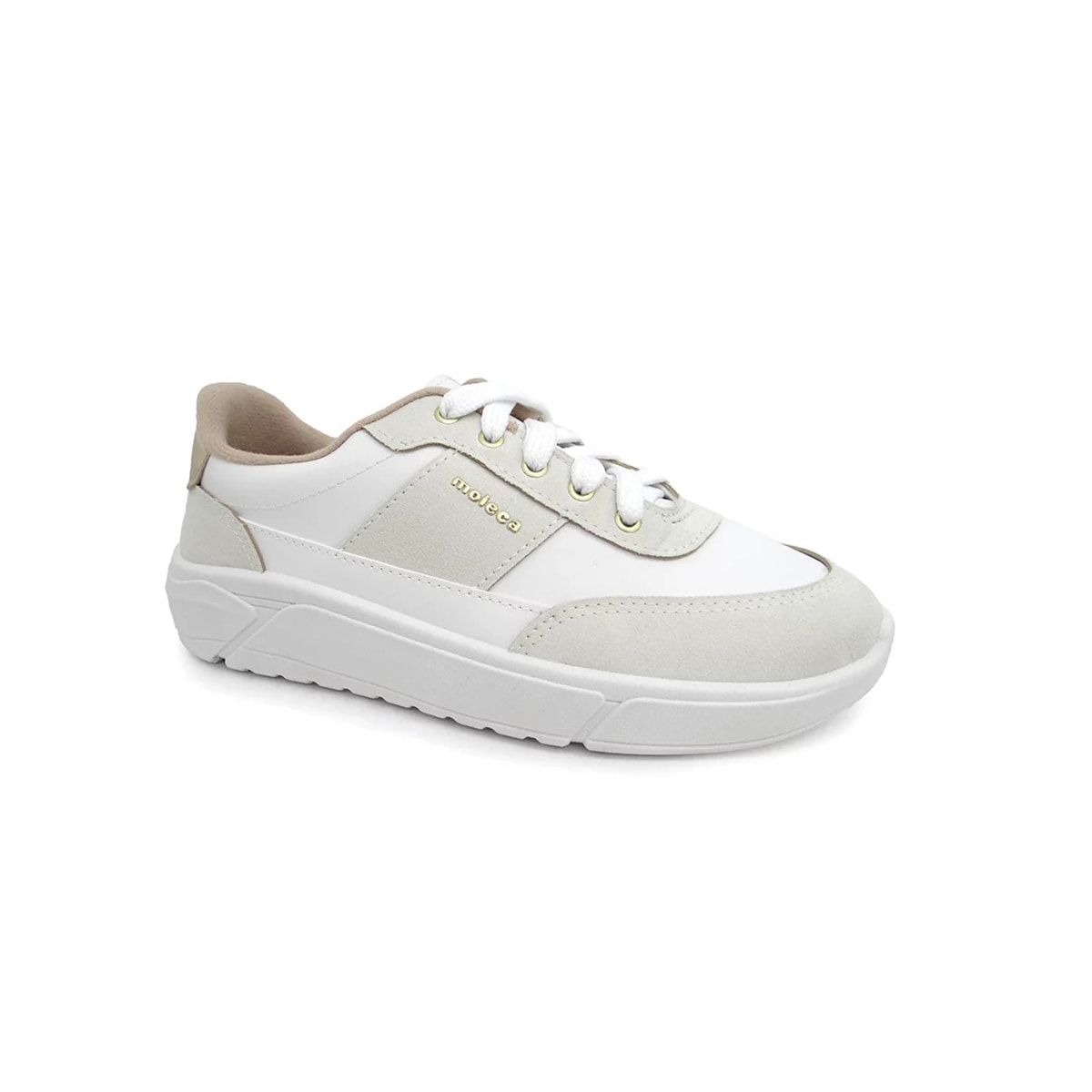 Tênis Moleca Casual 5764.102 Branco/Off/Dourado Tênis Moleca Casual 5764.102 Branco/Off/Dourado
