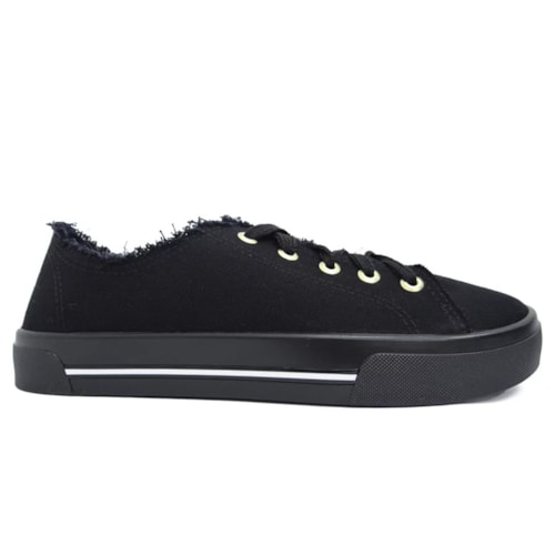 Detalhe - Tênis Moleca Casual Lona 5667.322 Preto
