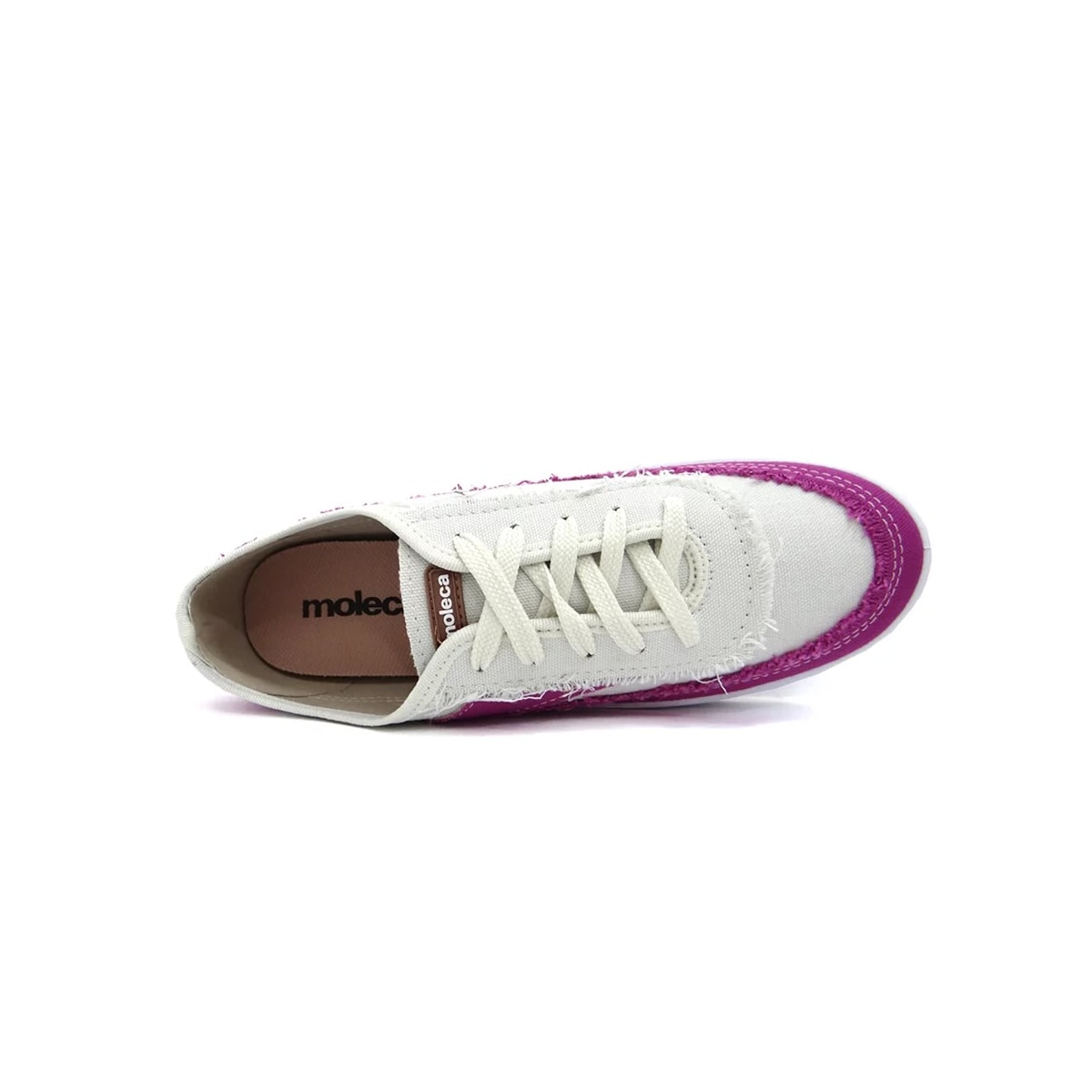 Tênis Moleca Casual Lona 5667.331 Branco Off/Magenta Tênis Moleca Casual Lona 5667.331 Branco Off/Magenta