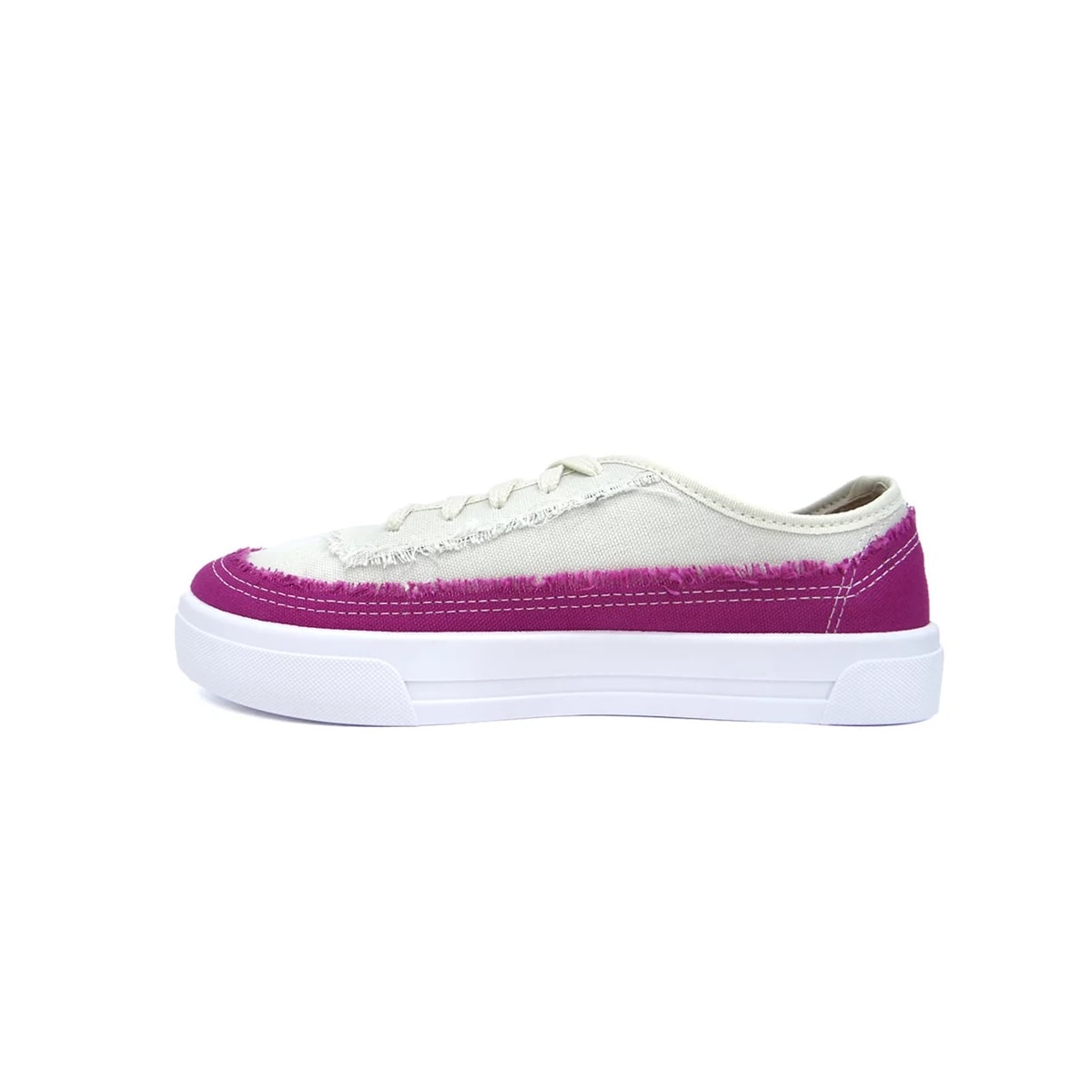 Tênis Moleca Casual Lona 5667.331 Branco Off/Magenta