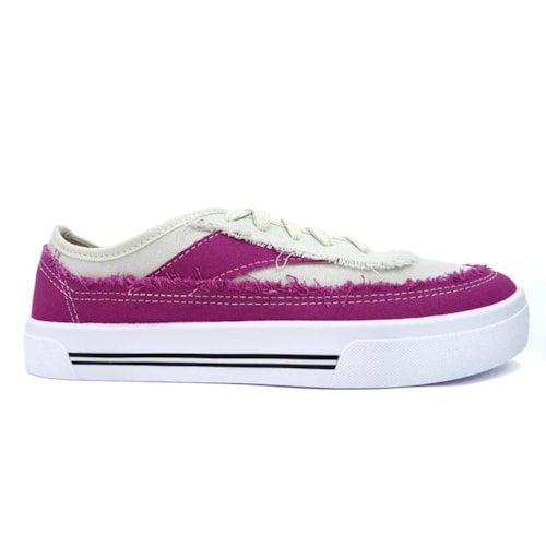 Detalhe - Tênis Moleca Casual Lona 5667.331 Branco Off/Magenta