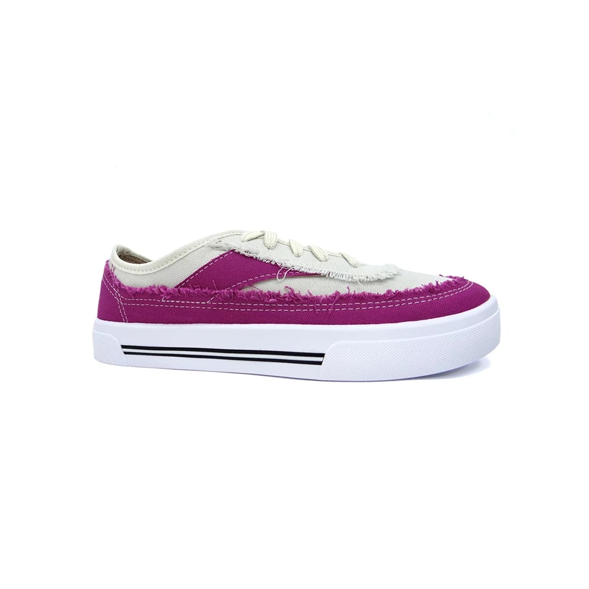 Tênis Moleca Casual Lona 5667.331 Branco Off/Magenta Tênis Moleca Casual Lona 5667.331 Branco Off/Magenta