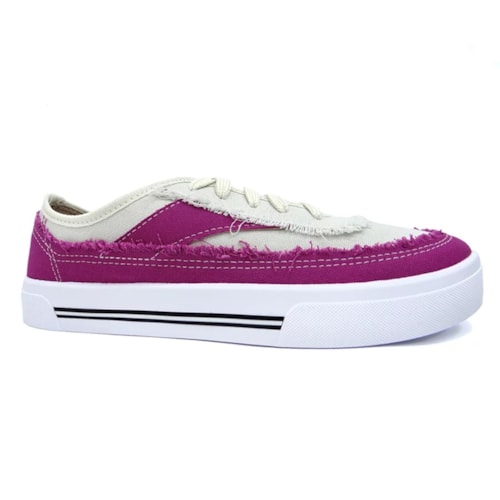 Tênis Moleca Casual Lona 5667.331 Branco Off/Magenta