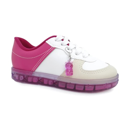 Tenis Molekinha 2558.102 Branco/Pink