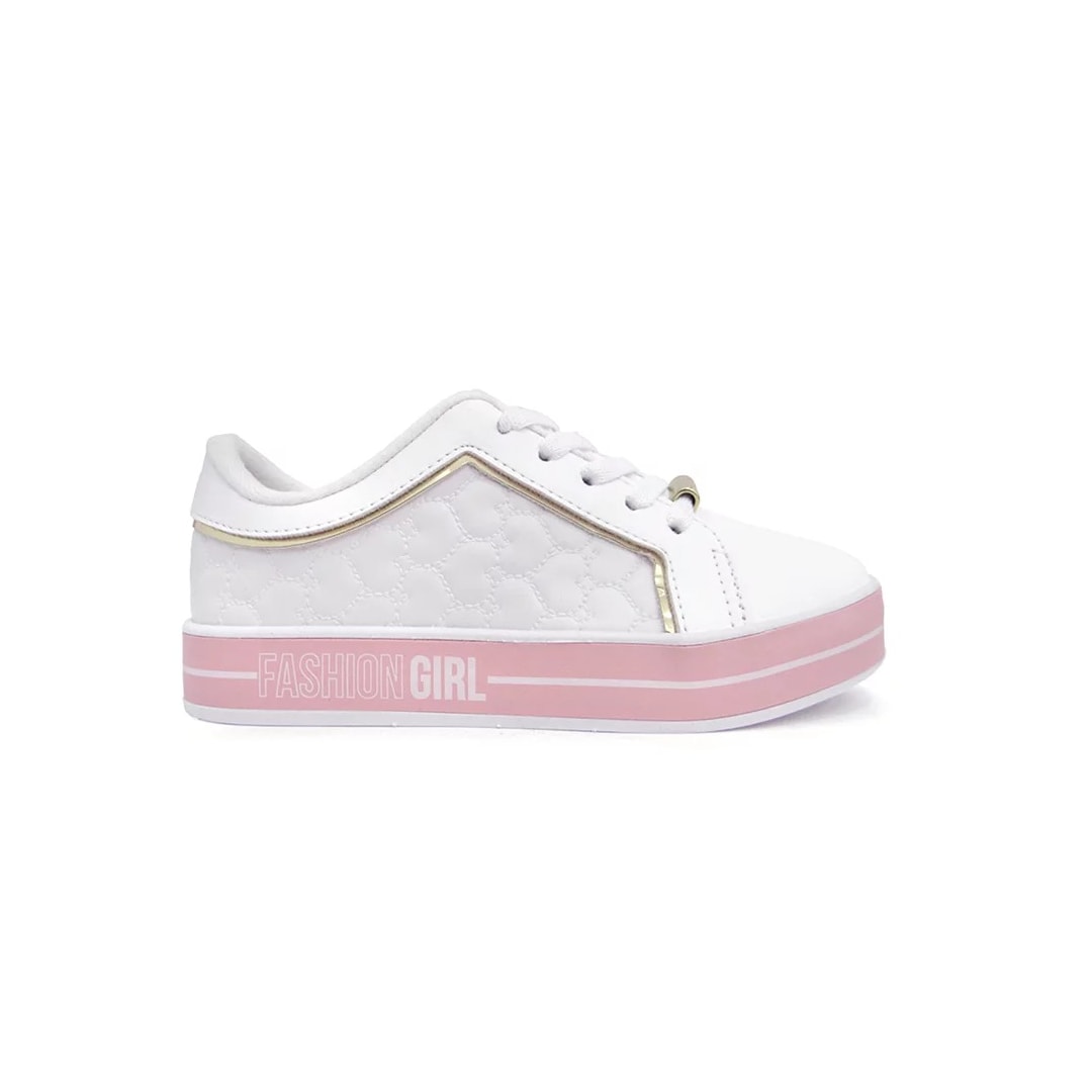 Tênis Molekinha Infantil 2520.1418 Branco/Dourado/Rosa