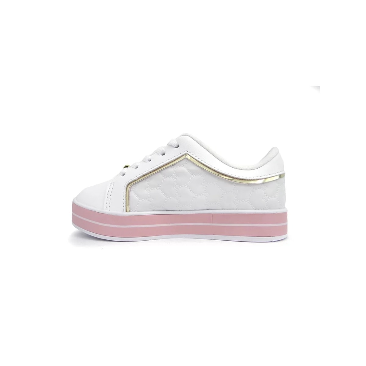 Tênis Molekinha Infantil 2520.1418 Branco/Dourado/Rosa Tênis Molekinha Infantil 2520.1418 Branco/Dourado/Rosa