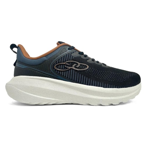 Detalhe - Tênis Olympikus Caminhada Masculino Curva Preto