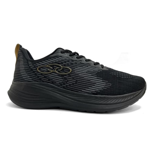 Detalhe - Tênis Olympikus Masculino Marte Preto/Dourado