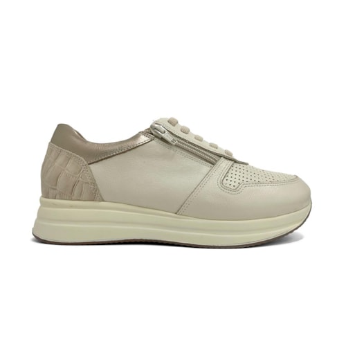 Detalhe - Tênis Opananken Feminino Couro Anatômico 65201 Off White