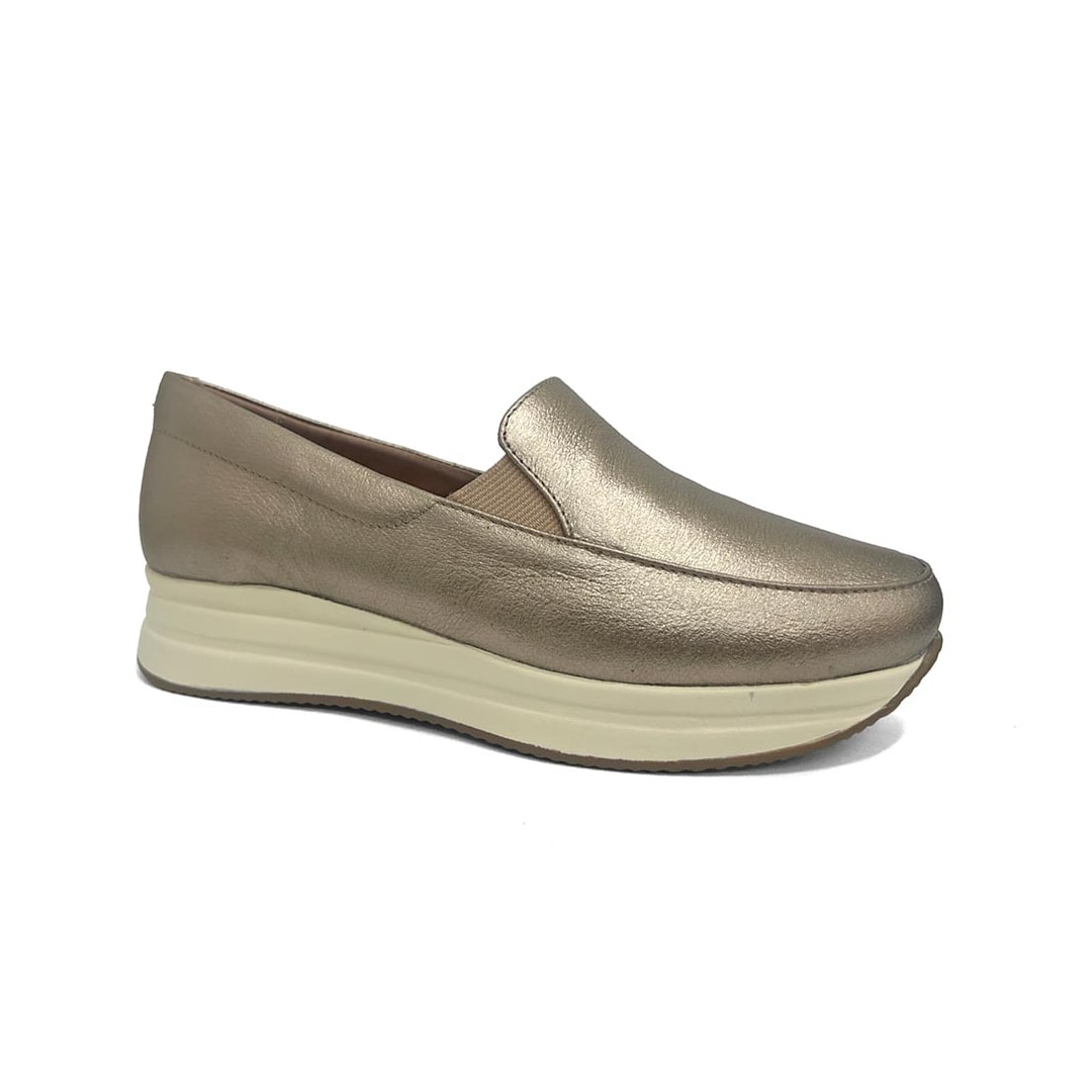 Tênis Opananken Feminino Couro Slip On 65215 Prata Velha Tênis Opananken Feminino Couro Slip On 65215 Prata Velha