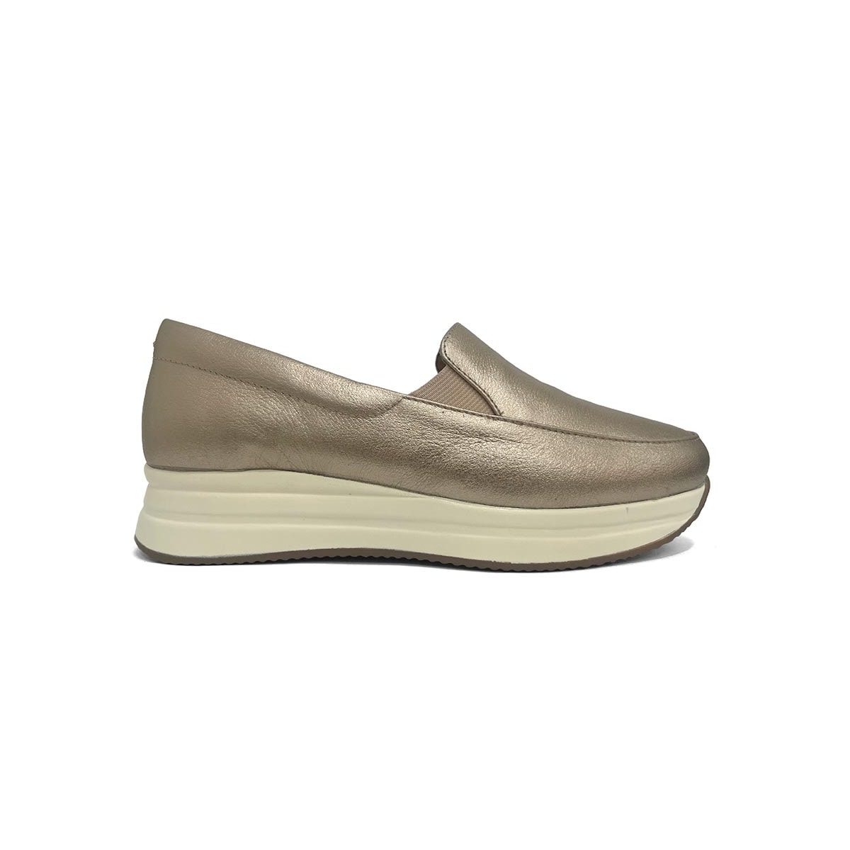 Tênis Opananken Feminino Couro Slip On 65215 Prata Velha Tênis Opananken Feminino Couro Slip On 65215 Prata Velha
