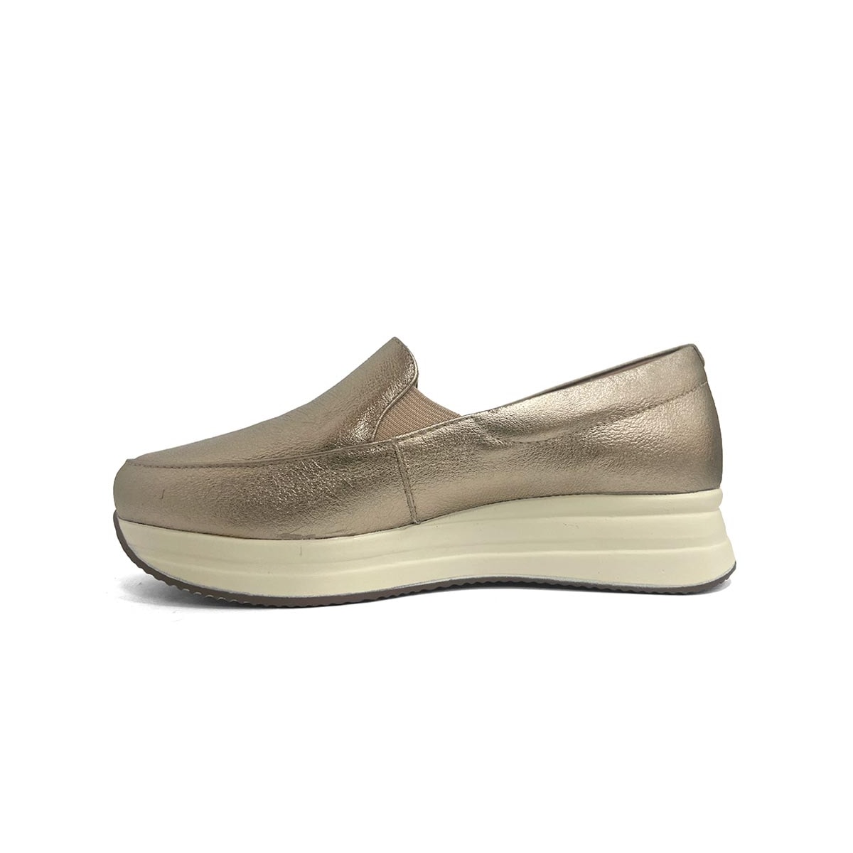 Tênis Opananken Feminino Couro Slip On 65215 Prata Velha Tênis Opananken Feminino Couro Slip On 65215 Prata Velha