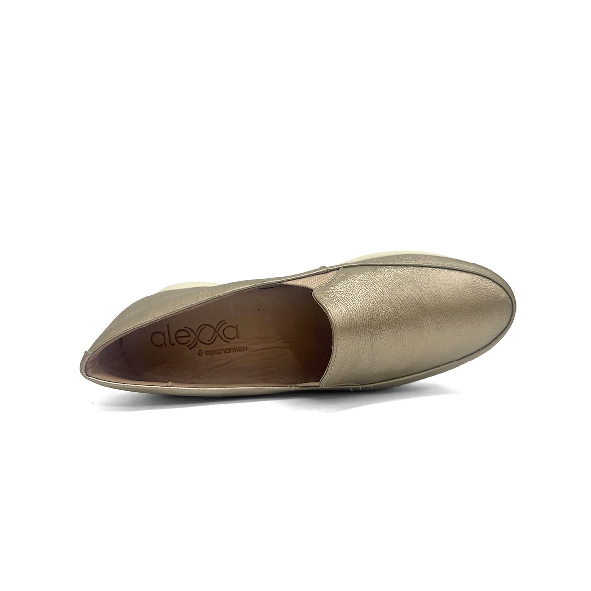 Tênis Opananken Feminino Couro Slip On 65215 Prata Velha Tênis Opananken Feminino Couro Slip On 65215 Prata Velha