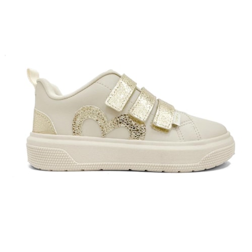 Detalhe - Tênis Pampili Infantil Casual Lona 736030 Nude Holografico