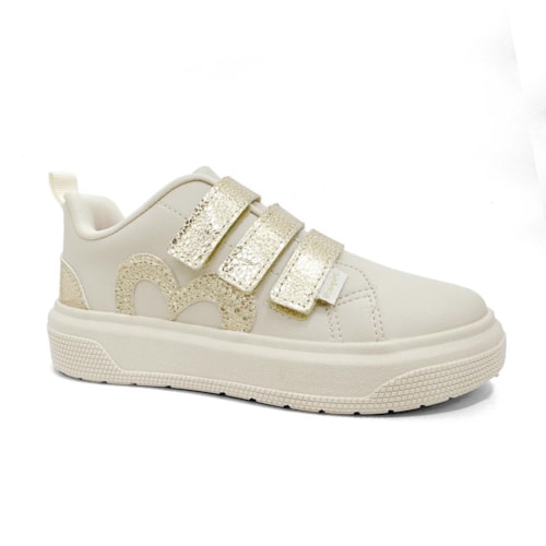 Tênis Pampili Infantil Casual Lona 736030 Nude Holografico