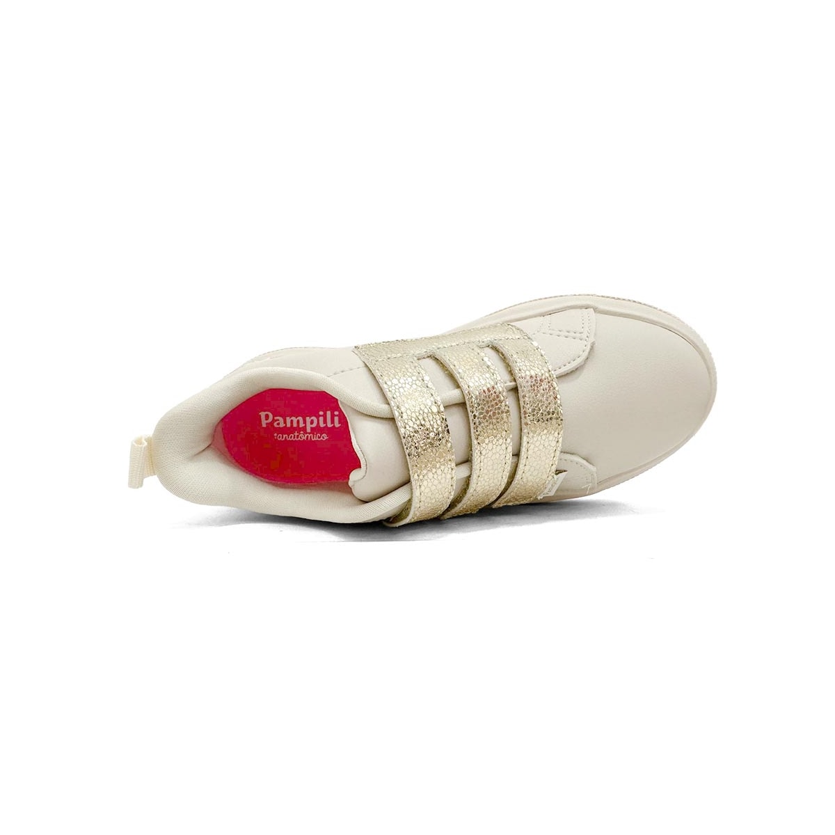Tênis Pampili Infantil Casual Lona 736030 Nude Holografico