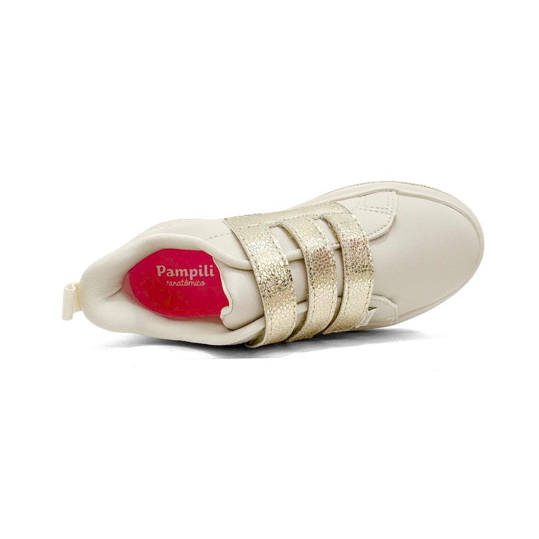 Tênis Pampili Infantil Casual Lona 736030 Nude Holografico Tênis Pampili Infantil Casual Lona 736030 Nude Holografico