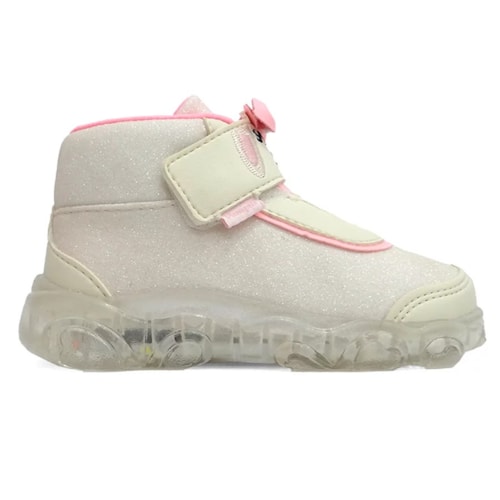 Detalhe - Tênis Pampili Infantil Liz Luz 682.049 Tapioca