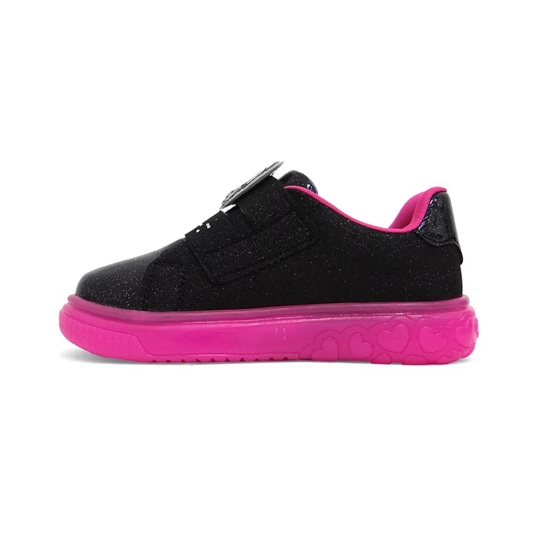 Tênis Pampili Infantil Sneaker Luz 483.003 Preto/Fucsia
