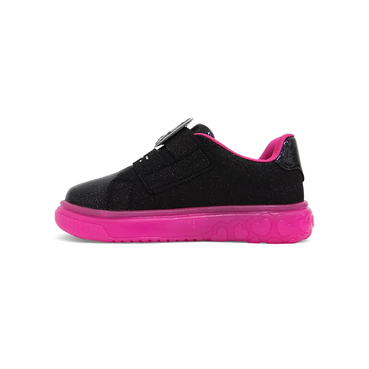 Tênis Pampili Infantil Sneaker Luz 483.003 Preto/Fucsia