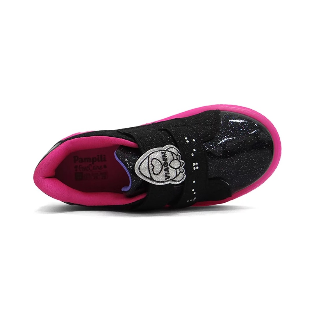 Tênis Pampili Infantil Sneaker Luz 483.003 Preto/Fucsia Tênis Pampili Infantil Sneaker Luz 483.003 Preto/Fucsia