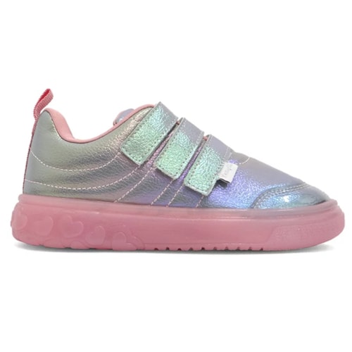 Tenis Pampili Infantil Sneaker Luz 483.004 Prata