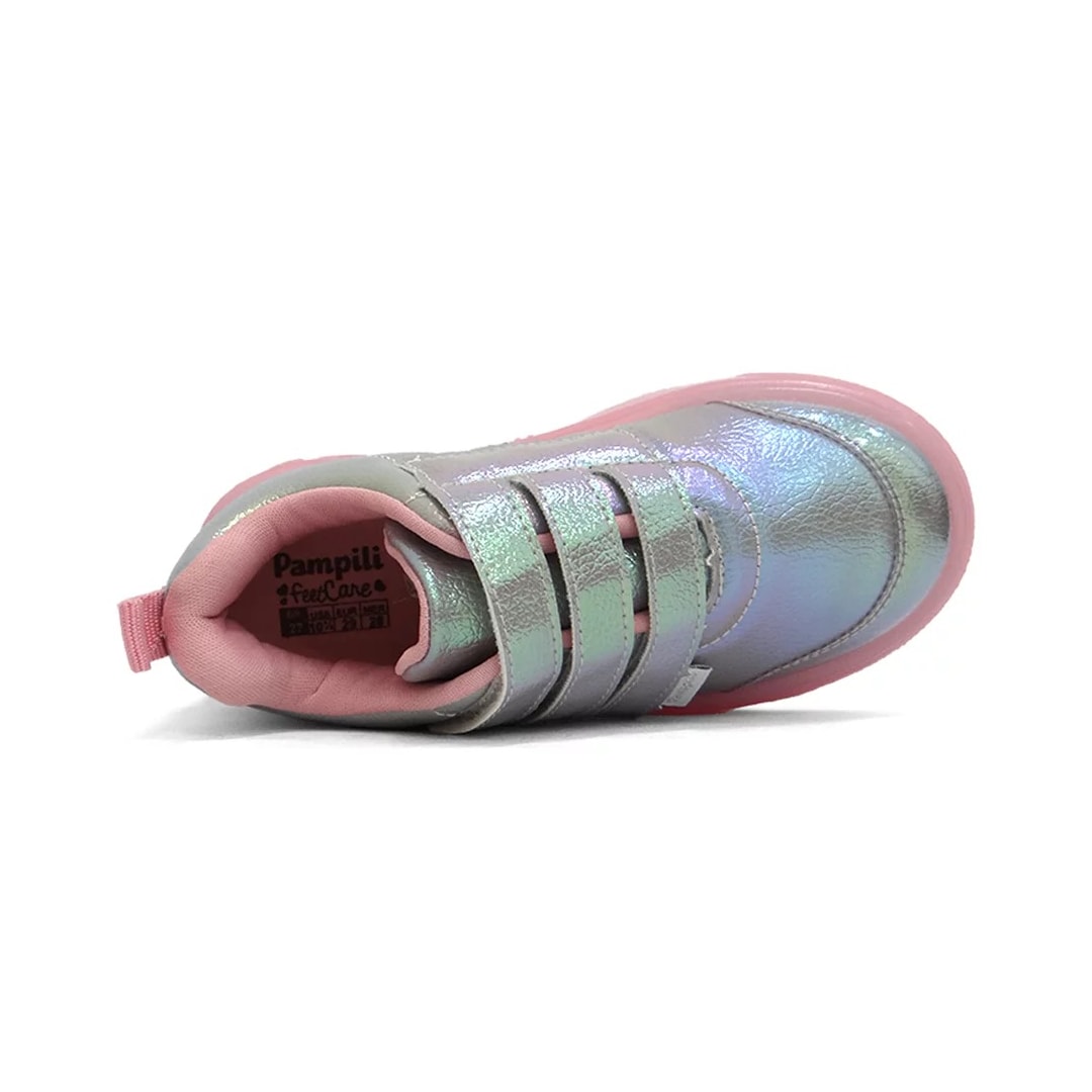 Tênis Pampili Infantil Sneaker Luz 483.004 Prata