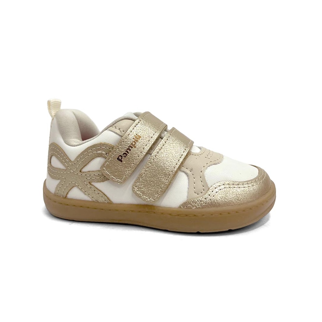 Tênis Pampili Menina Sophie 768.004 Branco/Dourado Tênis Pampili Menina Sophie 768.004 Branco/Dourado