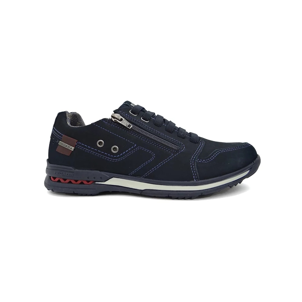 Tênis Pegada Casual Couro Masculino 114858 Marinho/Bordo Tênis Pegada Casual Couro Masculino 114858 Marinho/Bordo