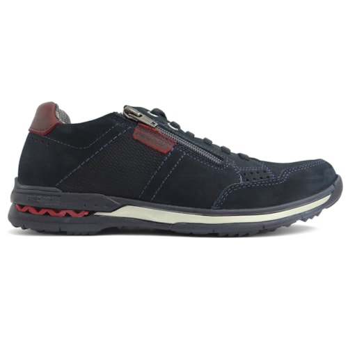 Tenis Pegada Casual Couro Masculino 114861 Marinho