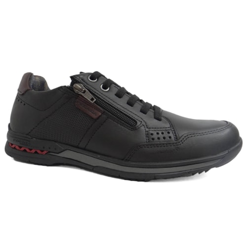 Tenis Pegada Casual Couro Masculino 114861 Preto