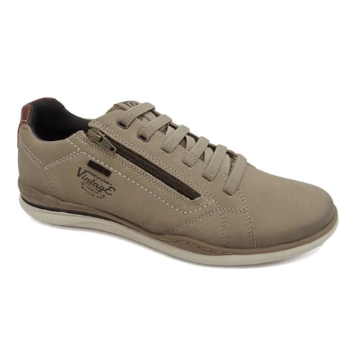 Tenis Pegada Casual Couro Masculino 119108 Areia