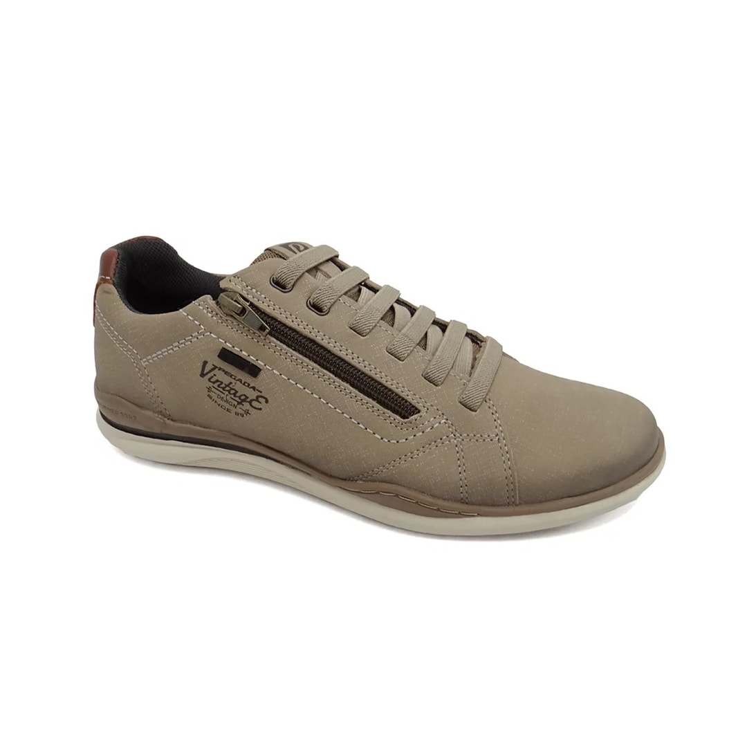 Tênis Pegada Casual Couro Masculino 119108 Areia