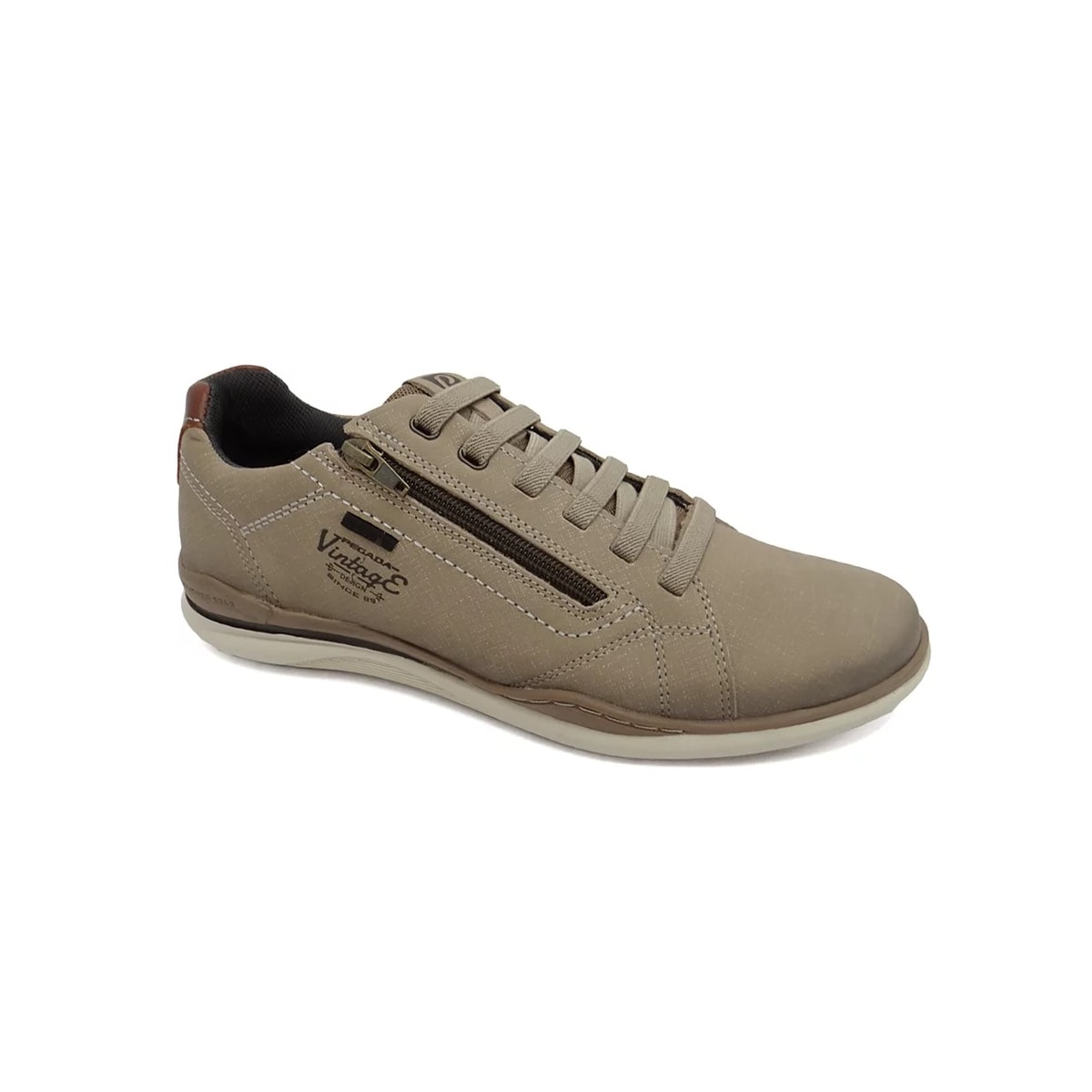 Tênis Pegada Casual Couro Masculino 119108 Areia Tênis Pegada Casual Couro Masculino 119108 Areia