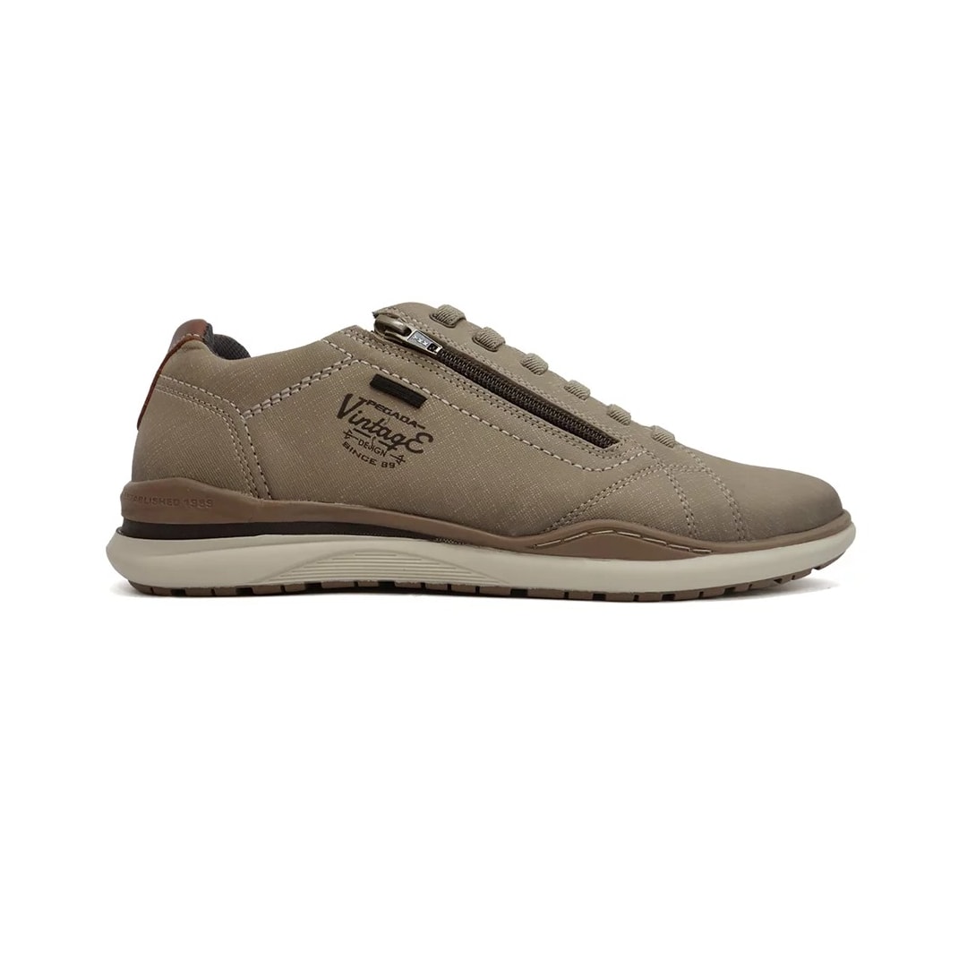 Tênis Pegada Casual Couro Masculino 119108 Areia Tênis Pegada Casual Couro Masculino 119108 Areia