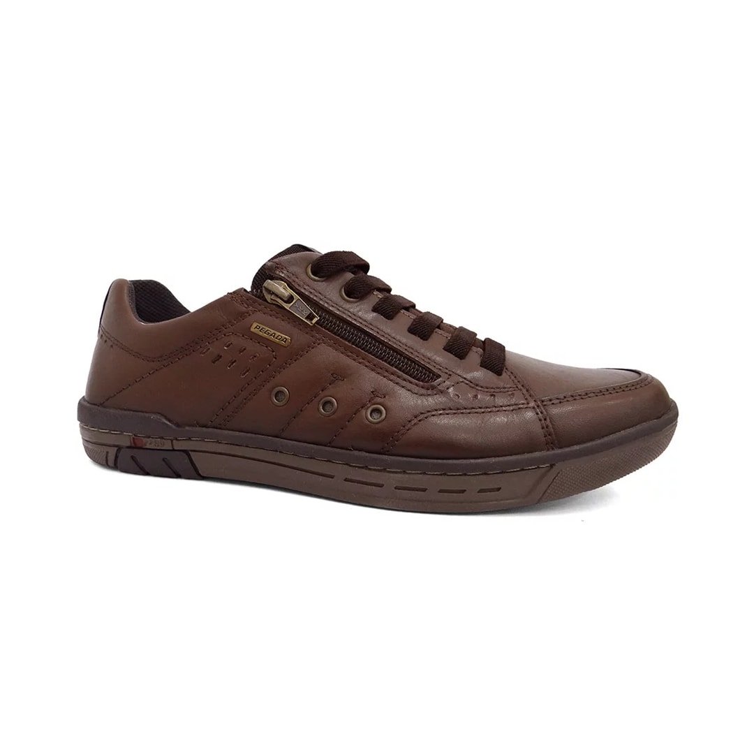 Tênis Pegada Casual Couro Masculino 119308 Brown/Preto