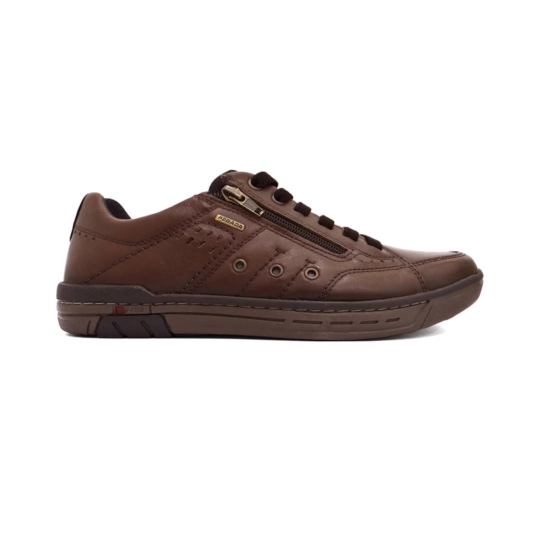 Tênis Pegada Casual Couro Masculino 119308 Brown/Preto Tênis Pegada Casual Couro Masculino 119308 Brown/Preto
