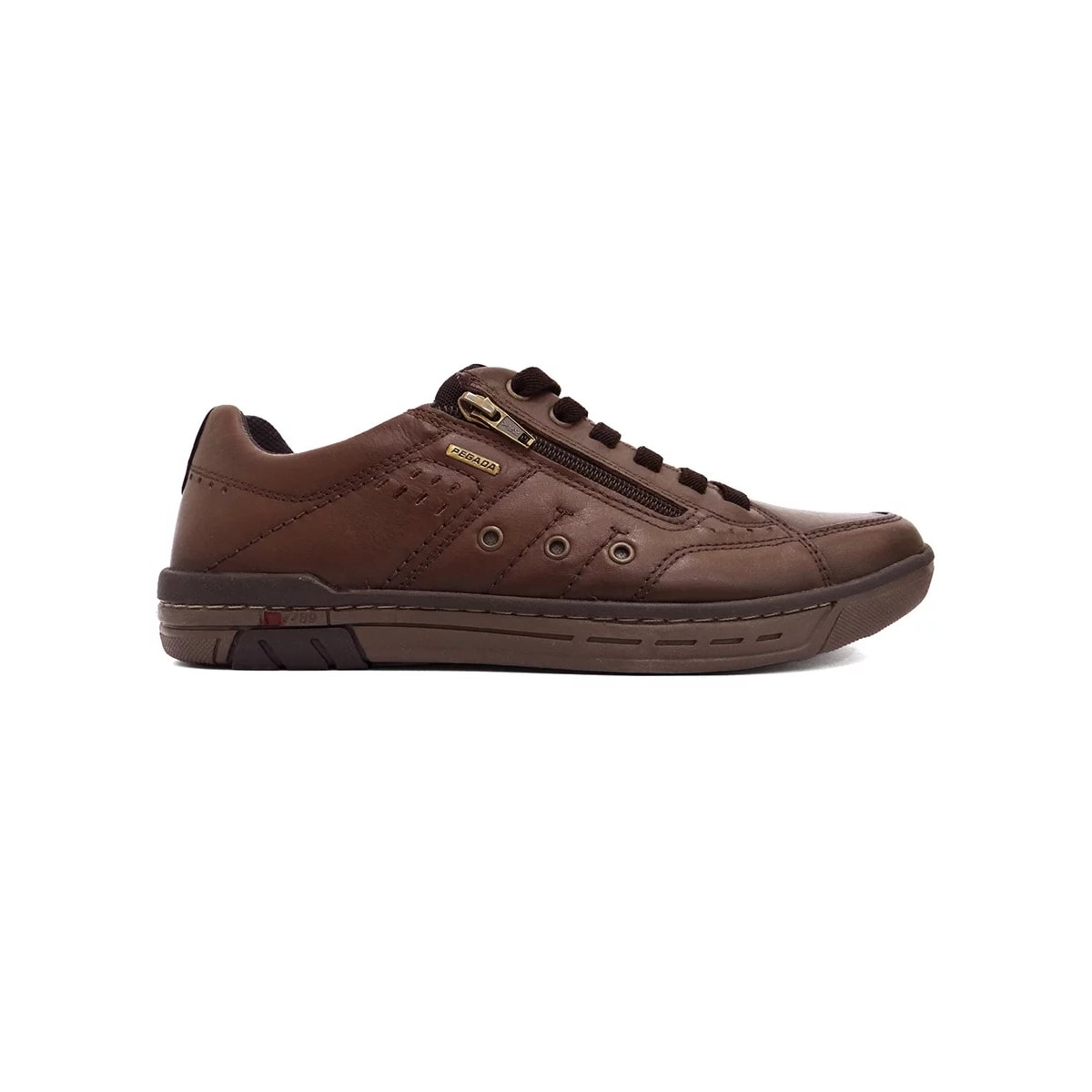 Tênis Pegada Casual Couro Masculino 119308 Brown/Preto Tênis Pegada Casual Couro Masculino 119308 Brown/Preto