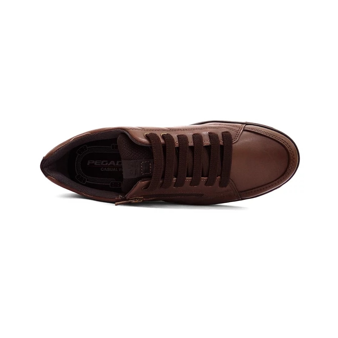 Tênis Pegada Casual Couro Masculino 119308 Brown/Preto