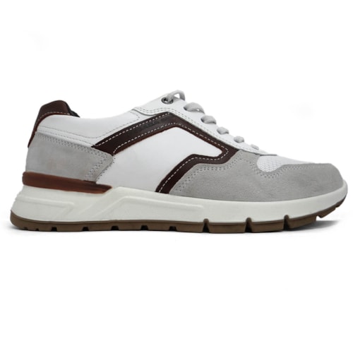 Detalhe - Tênis Pegada Casual De Couro 111604 Branco