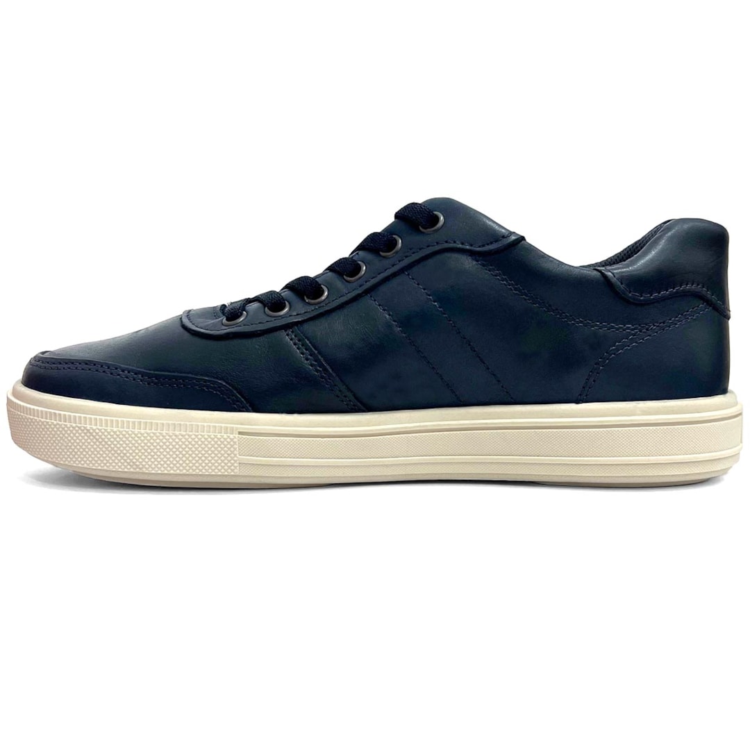 Tênis Pegada Casual Em Couro 111502 Dark Blue