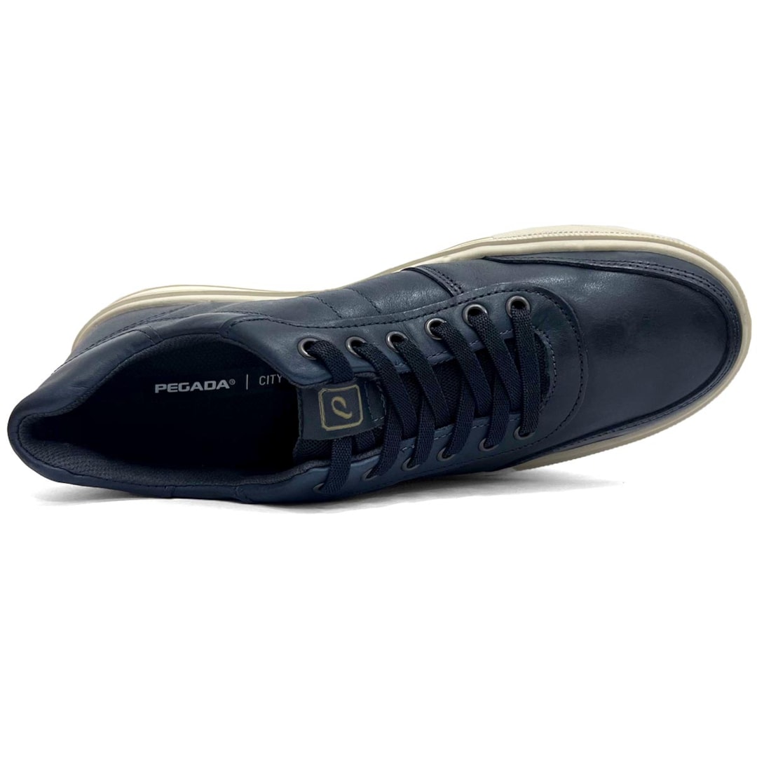 Tênis Pegada Casual Em Couro 111502 Dark Blue