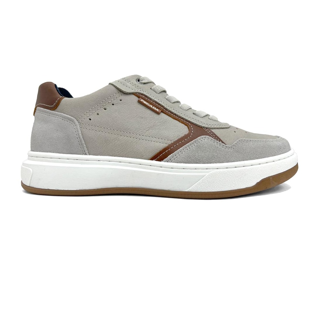 Tênis Pegada Casual Em Couro 111704 Silver