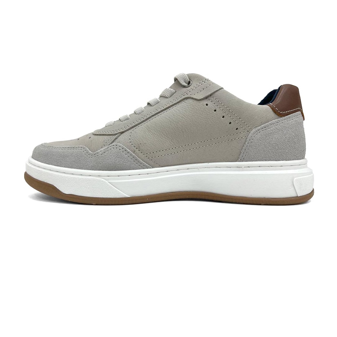Tênis Pegada Casual Em Couro 111704 Silver