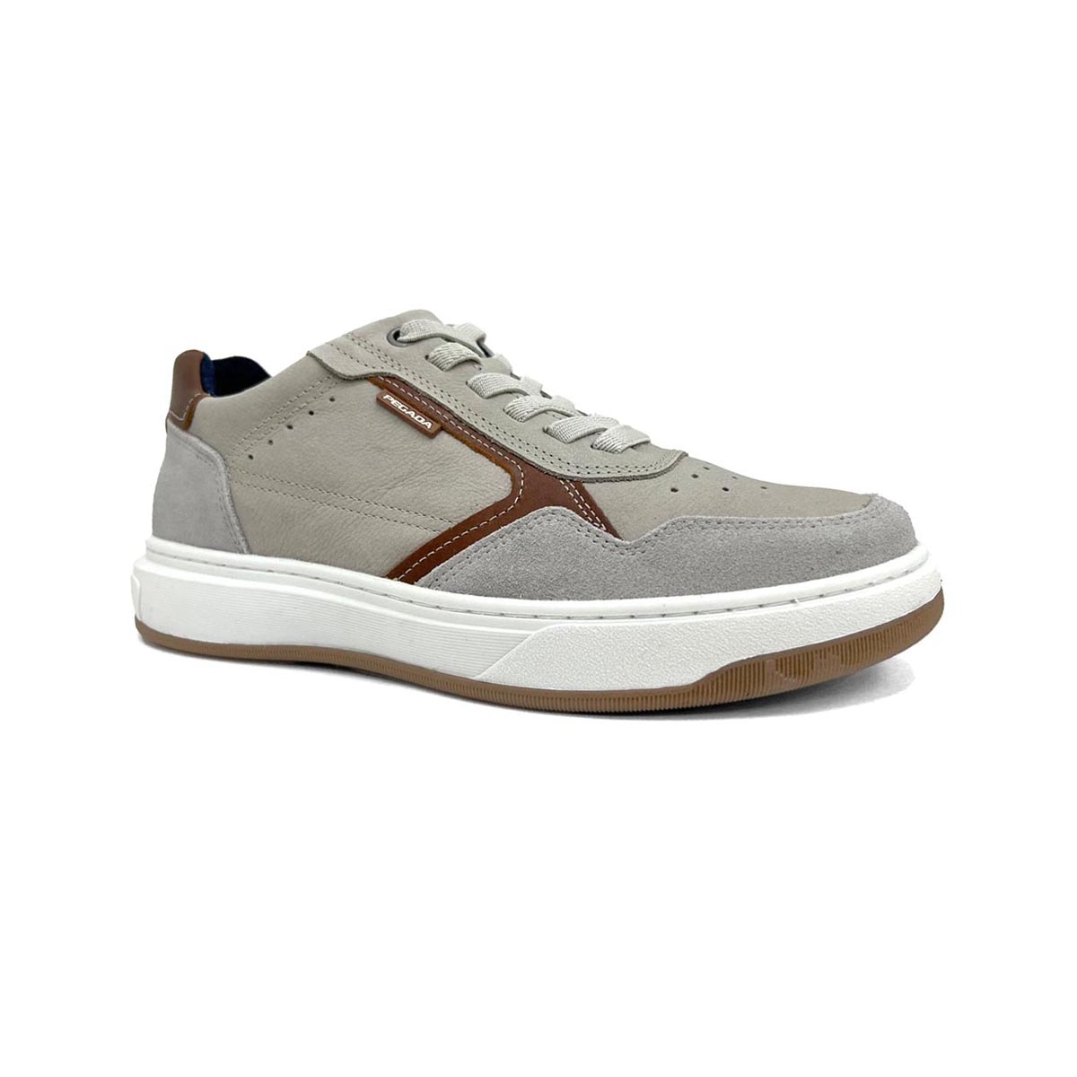 Tênis Pegada Casual Em Couro 111704 Silver Tênis Pegada Casual Em Couro 111704 Silver