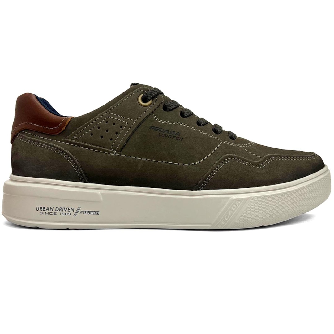 Tênis Pegada Casual Em Couro 111903 Dark Dune