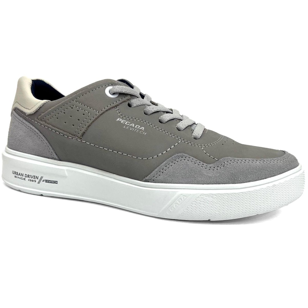 Tênis Pegada Casual Em Couro 111903 Silver Tênis Pegada Casual Em Couro 111903 Silver