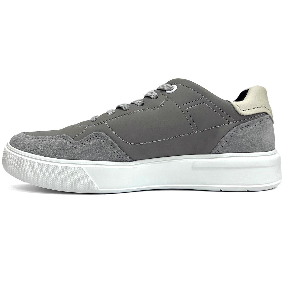 Tênis Pegada Casual Em Couro 111903 Silver Tênis Pegada Casual Em Couro 111903 Silver