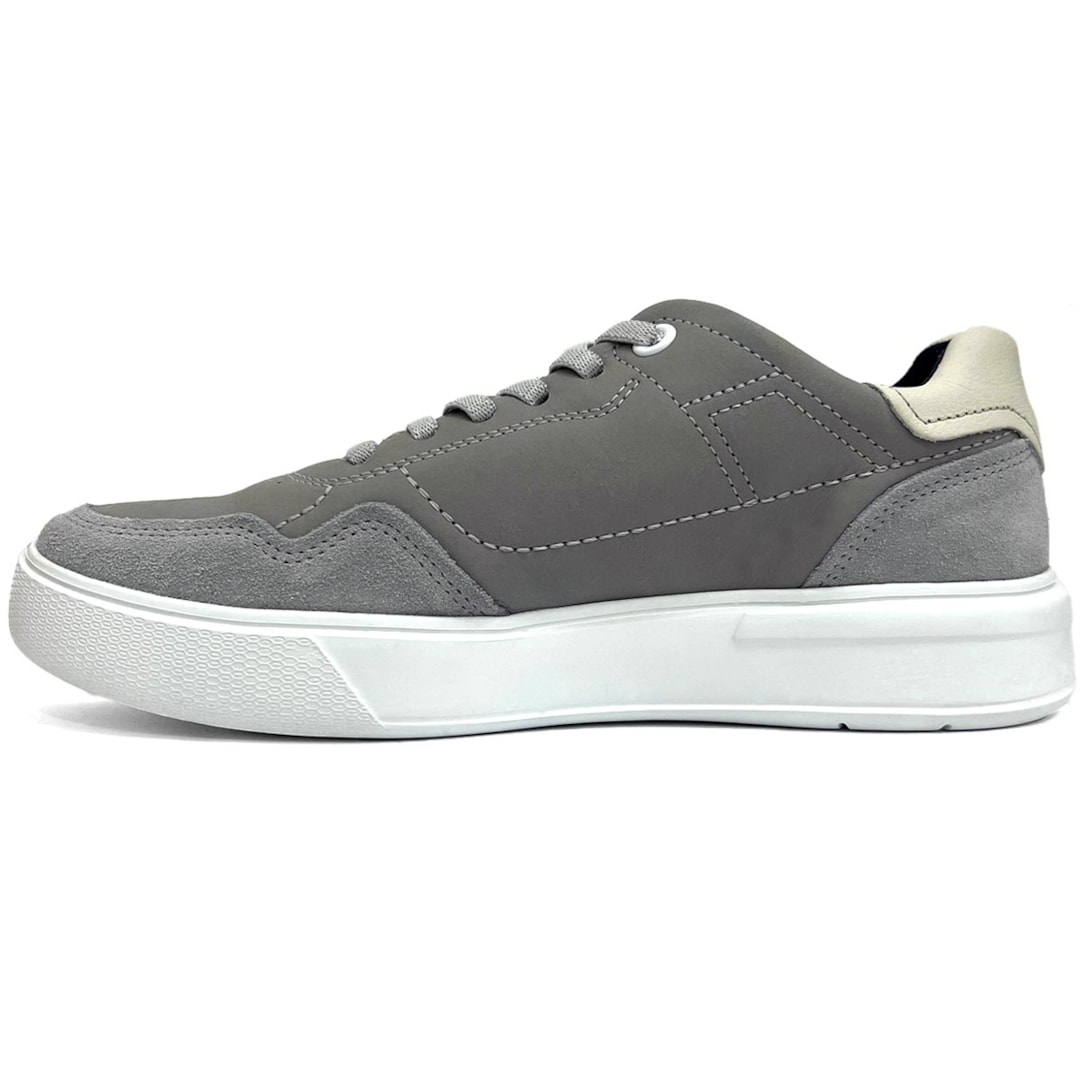 Tênis Pegada Casual Em Couro 111903 Silver