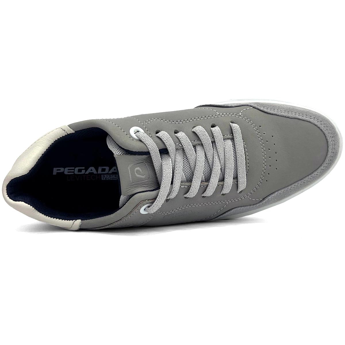 Tênis Pegada Casual Em Couro 111903 Silver